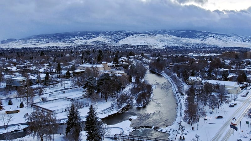 Tamela Taylor provided this photo of snow in downtown Reno.