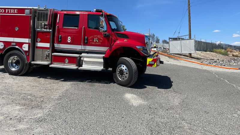 The Reno Fire Department responds to a brush fire near Enterprise Road in Reno, Nev. on Jun....