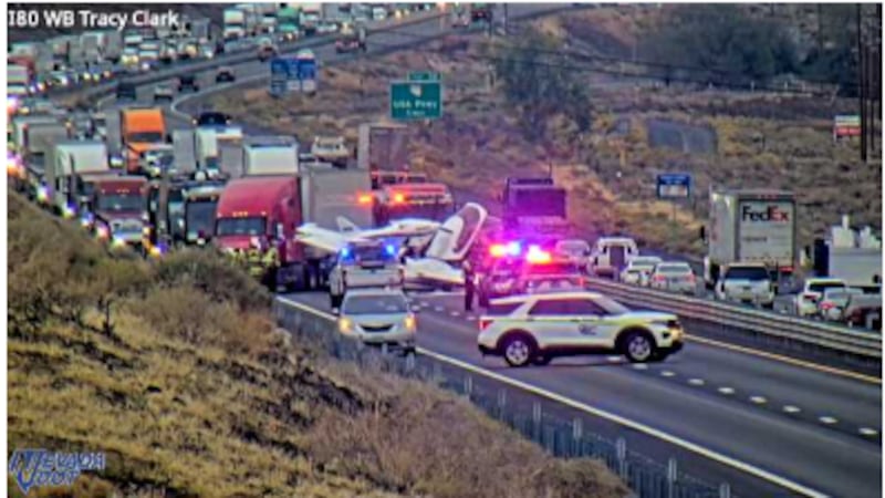 Plane crash on I-80 west near Patrick 10-22-2026