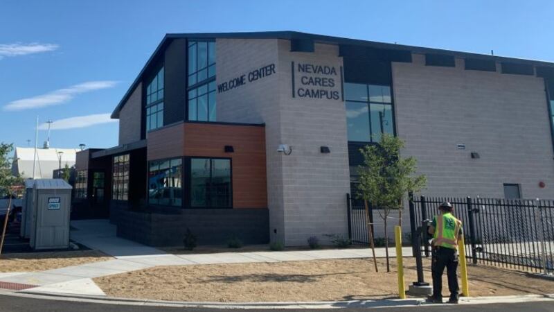 A photo of the new welcome center for the Nevada Cares Campus