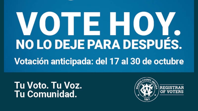 Una campaña del condado de Washoe busca motivar a los votantes a participar en la votación...