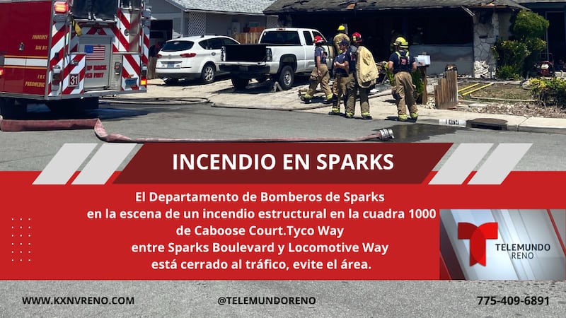 Incendio de casa en Sparks, hay cierres