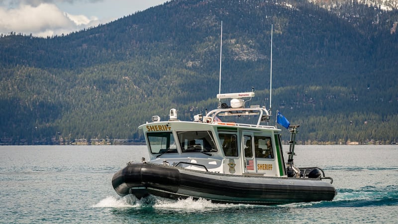 A patrol boat with the Washoe County Sheriff's Office