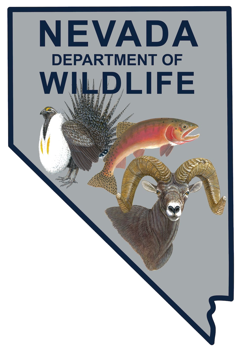 El logotipo del Departamento de Vida Silvestre de Nevada.