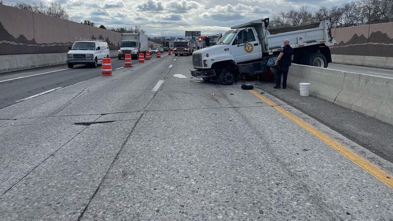 The dump crash on U.S. 395 Thursday morning, causing traffic delays for drivers