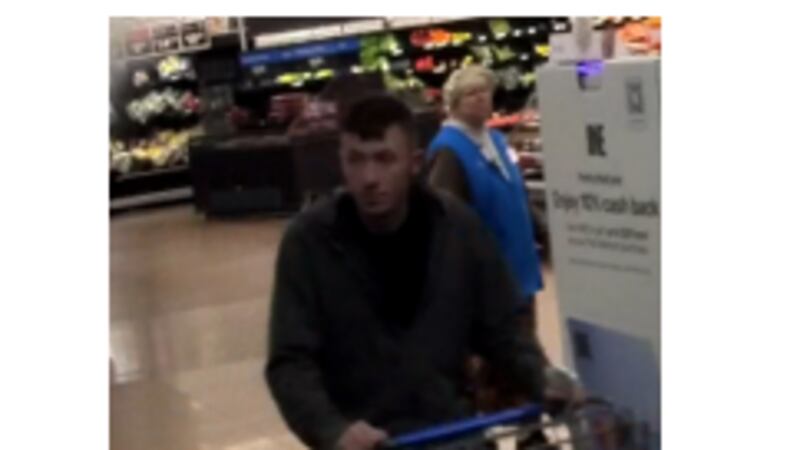 Surveillance camera footage shows the suspect wanted by the Carson City Sheriff's Office