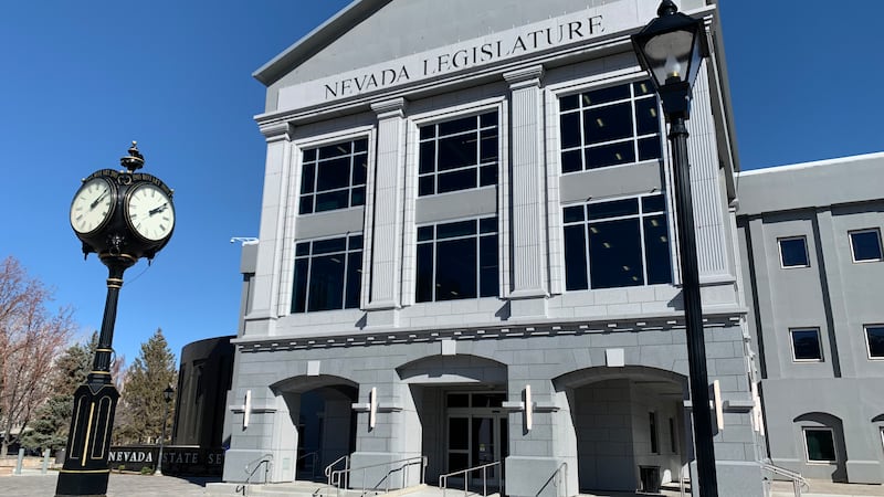 An exterior shot of the Nevada Legislature