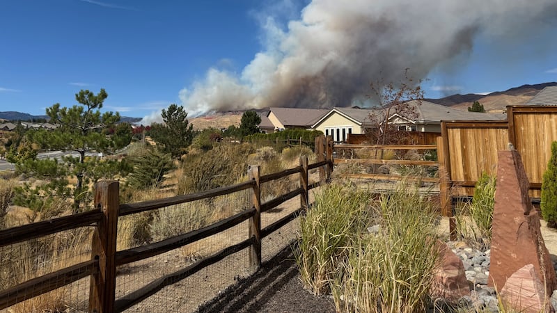 The Bull Fire burns north of Verdi, Nev. on Oct. 2, 2026.