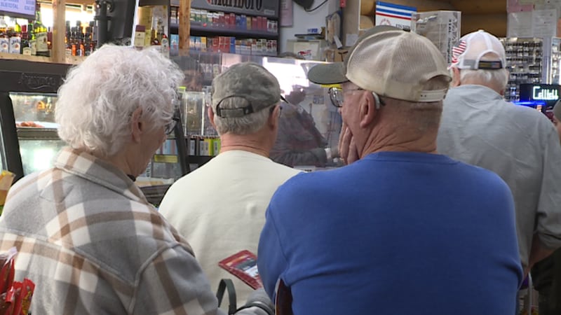 Line at Hallelujah Junction for lottery ticket