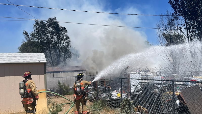 The fire broke out Monday afternoon