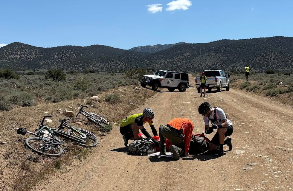 The cyclist was taken to Renown