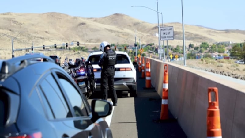 The target area was along Pyramid Way and McCarran Boulevard.