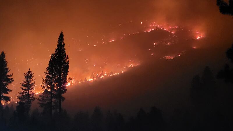 Bear Fire in Sierra County burning Monday evening